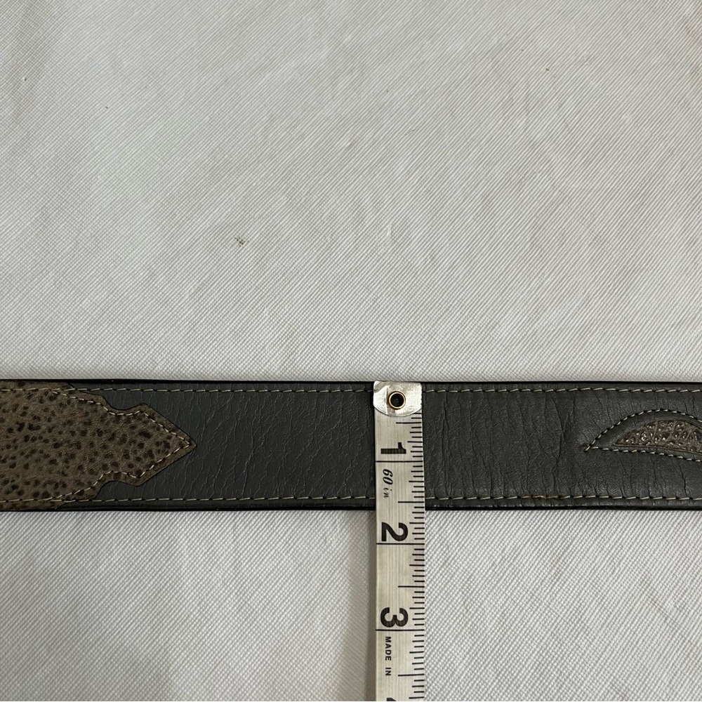 Vintage Riata Western Gray Leather Belt - Picture 8 of 8